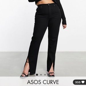 ASOS Design Curve Slim Straight Jeans with Split Hem